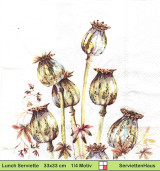 Mohnblumenkapseln - 1 Paket mit 20 Servietten
